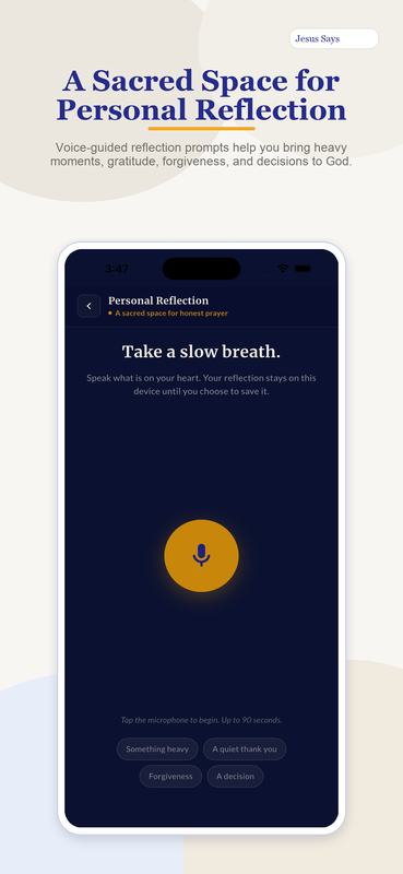 A Sacred Space for Personal Reflection — Jesus Says app