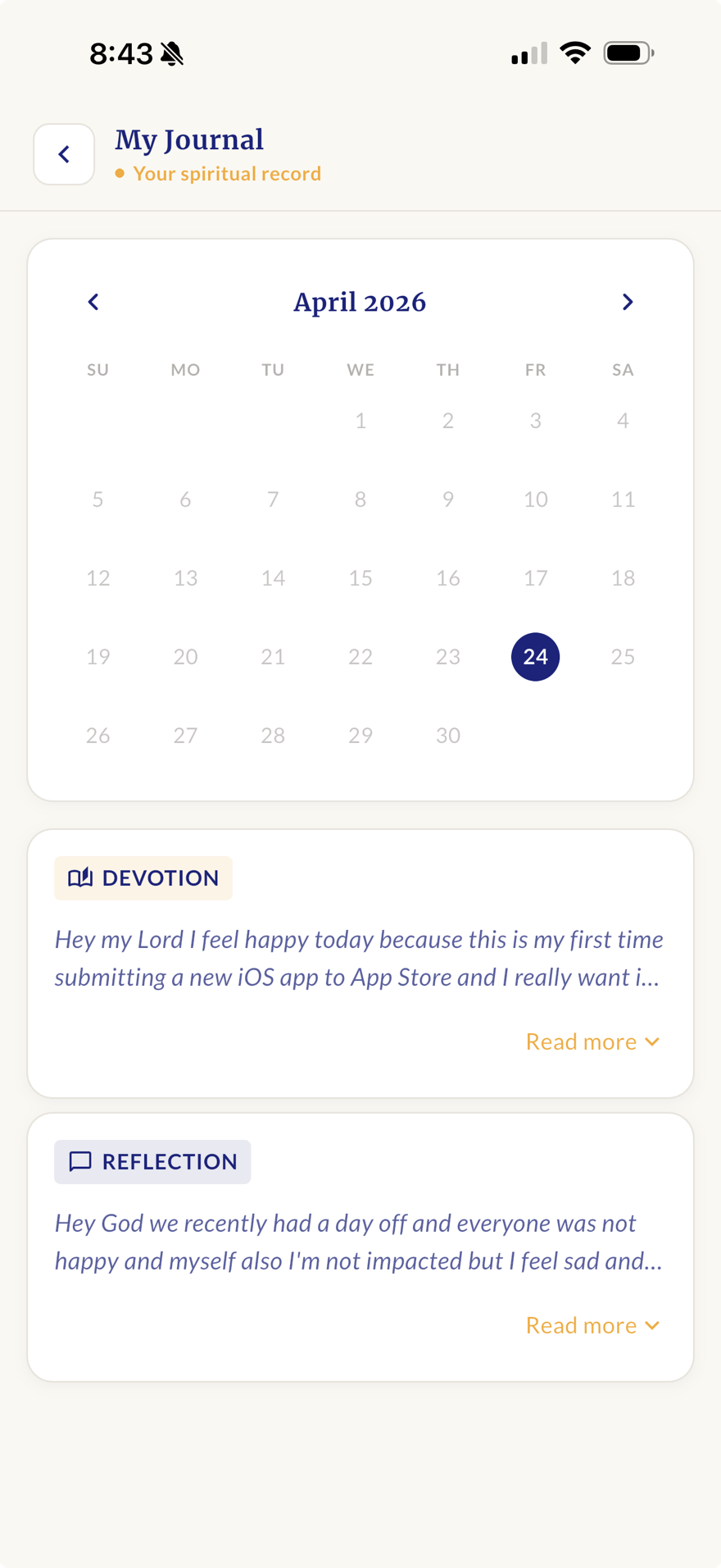 Personal journal — private and on-device